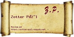 Zotter Pál névjegykártya